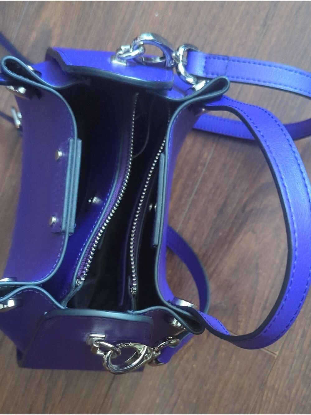 Danier Purple Leather Top-Handle Crossbody Bag - Picture 6 of 16